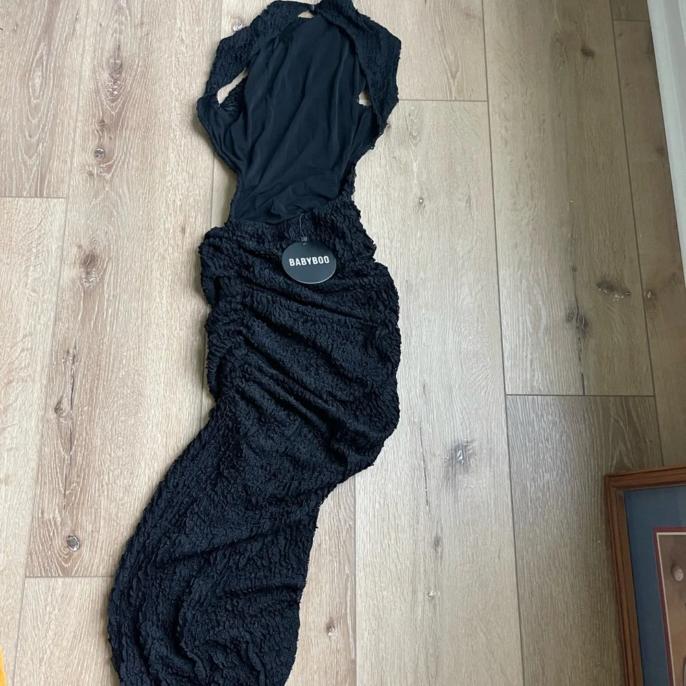 Babyboo Stretchy Black Midi Dress - Picture 3 of 8